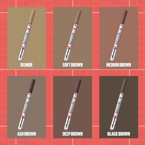 Maybelline Build-A-Brow 2-in-1 Brow Pen and Sealing Brow Gel, Eyebrow Makeup for Real-Looking, Fuller Eyebrows, Deep Brown, 1 Count - Morena Vogue