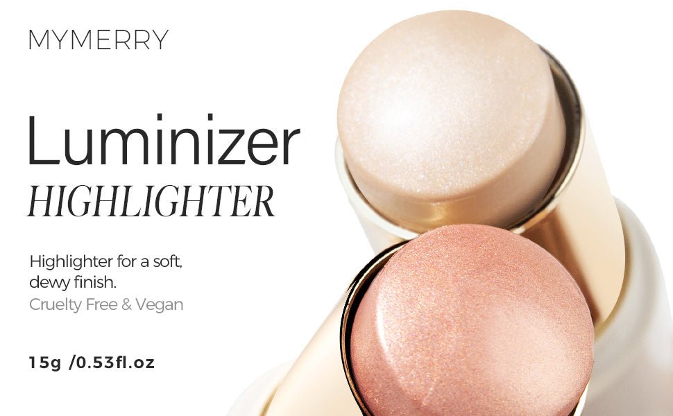 MYMERRY Dewy Highlighter Makeup, Highlighter Makeup Stick for Face and Body, Radiant & Shimmer Glow, Buildable Color for All Day | Vegan & Cruelty-Free | Champagne Beige Gold 15g/0.53fl.Oz - Morena Vogue