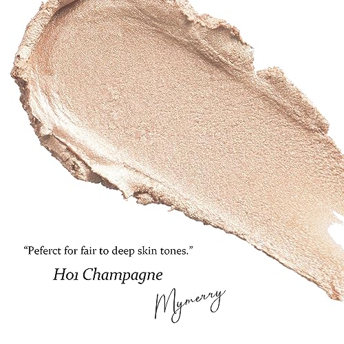 MYMERRY Dewy Highlighter Makeup, Highlighter Makeup Stick for Face and Body, Radiant & Shimmer Glow, Buildable Color for All Day | Vegan & Cruelty-Free | Champagne Beige Gold 15g/0.53fl.Oz - Morena Vogue