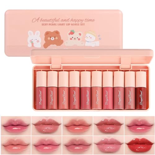 10 Colors Liquid Tint Stain,Korean Natural Moisturizing Lip Gloss, Long-Lasting&Non-Stick Cup,Multi-Use Lip and Cheek Tint Stain - Morena Vogue