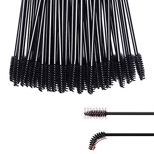 100 Pcs Disposable Eyelash Mascara Brushes for Eye Lashes Extension Eyebrow and Makeup (Black) - Morena Vogue