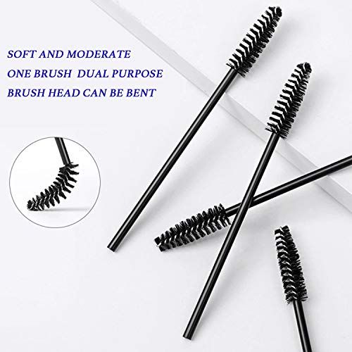 100 Pcs Disposable Eyelash Mascara Brushes for Eye Lashes Extension Eyebrow and Makeup (Black) - Morena Vogue