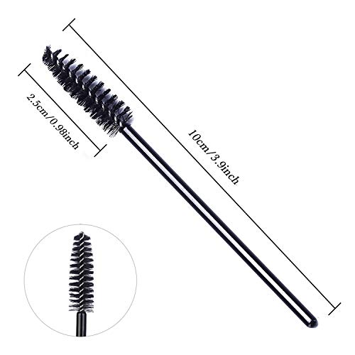 100 Pcs Disposable Eyelash Mascara Brushes for Eye Lashes Extension Eyebrow and Makeup (Black) - Morena Vogue