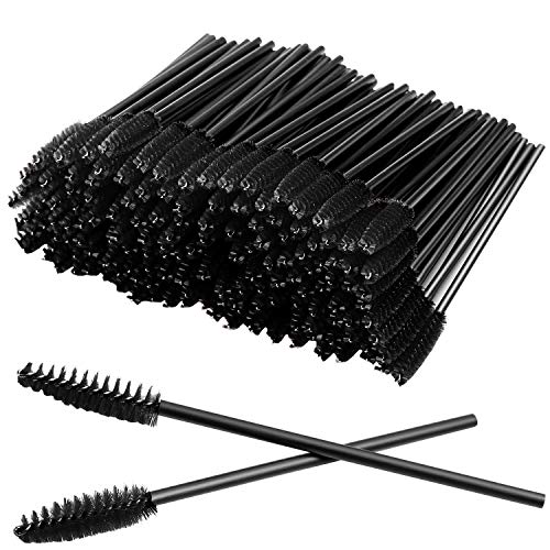 100 Pcs Disposable Eyelash Mascara Brushes for Eye Lashes Extension Eyebrow and Makeup (Black) - Morena Vogue