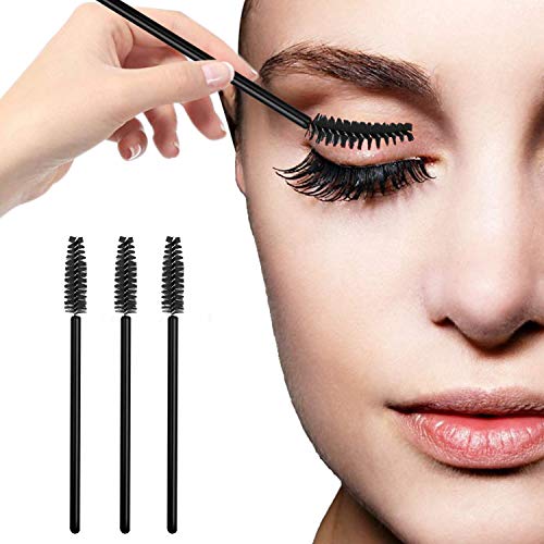 100 Pcs Disposable Eyelash Mascara Brushes for Eye Lashes Extension Eyebrow and Makeup (Black) - Morena Vogue