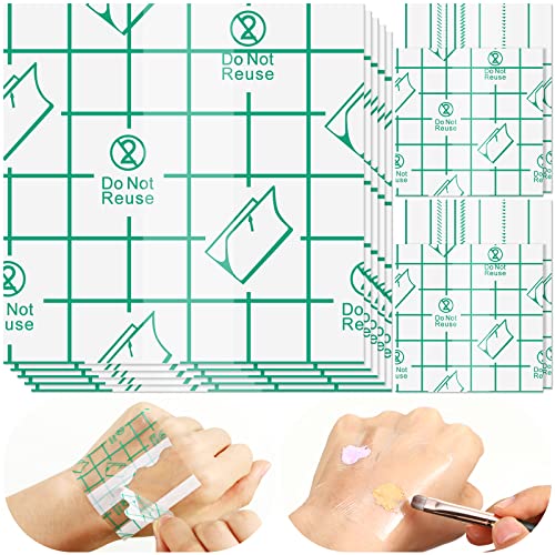 100 Pieces Hand Palette makeup artist supplies Single Use Makeup Hand Palette Makeup Mixing Palette Makeup Artist Must Haves Transparent Waterproof Makeup Tape for Women (2.3 x 2.3 Inches) - Morena Vogue