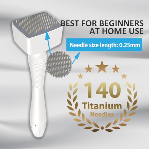 140 Titanium Microneedling Derma Stamp -Derma Microneedle Pen for Body & Hair & Beard - Derma Roller Alternative Skin Care Tool - Exfoliation Pen For Men and Women Home Use - Morena Vogue