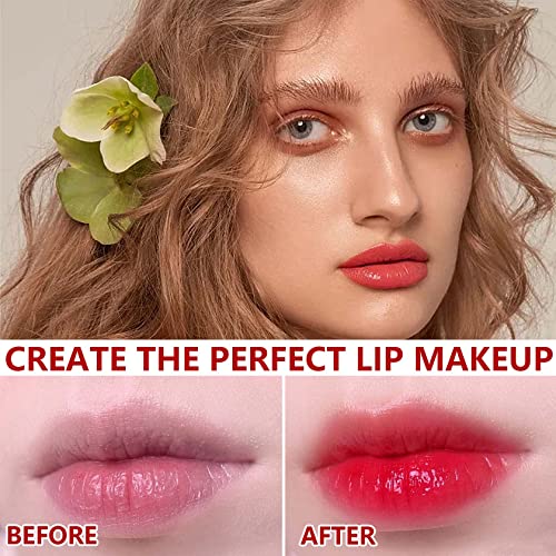 2 Colors Lip Tint Stain Set,Mini Velvet Lip Tint Watery Lip Stain Long Lasting Waterproof Moisturizing Lip & Cheek Tint,Hydrating,Natural Glossy Liquid Lipstick Lip Gloss Kits for Women - Morena Vogue