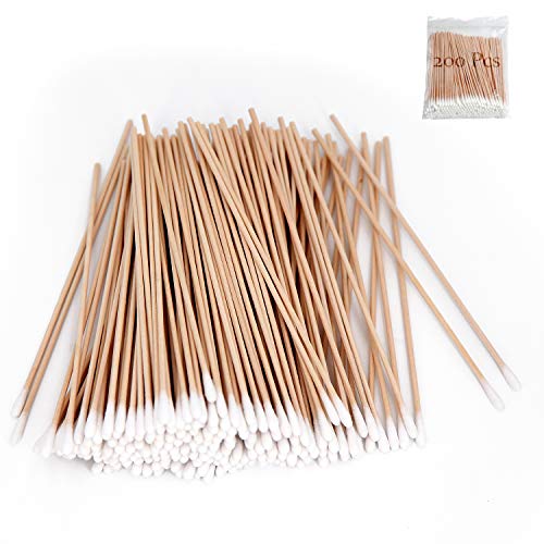 200 PCS Long Wooden Cotton Swabs, Cleaning Cotton Sticks with Wood Handle for Oil Makeup Gun Applicators, Eye Ears Eyeshadow Brush and Remover Tool, Cutips Buds for Baby and Home Accessories - Morena Vogue