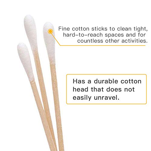 200 PCS Long Wooden Cotton Swabs, Cleaning Cotton Sticks with Wood Handle for Oil Makeup Gun Applicators, Eye Ears Eyeshadow Brush and Remover Tool, Cutips Buds for Baby and Home Accessories - Morena Vogue