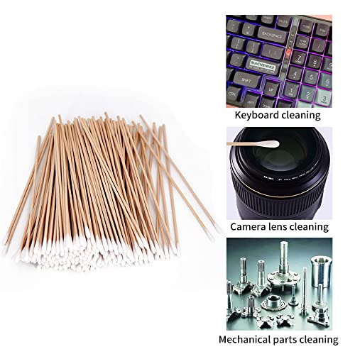 200 PCS Long Wooden Cotton Swabs, Cleaning Cotton Sticks with Wood Handle for Oil Makeup Gun Applicators, Eye Ears Eyeshadow Brush and Remover Tool, Cutips Buds for Baby and Home Accessories - Morena Vogue