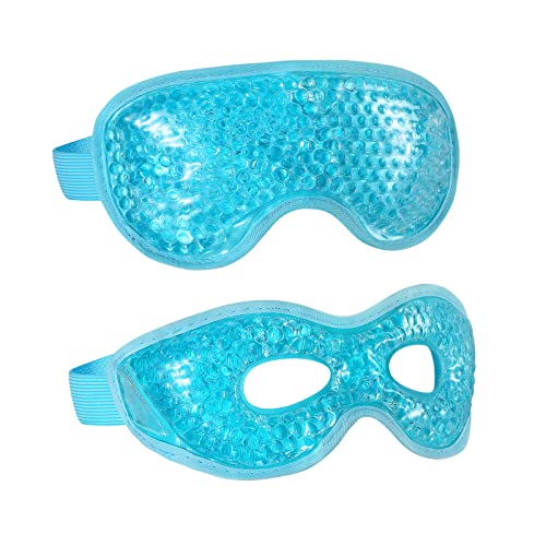 2PCS Gel Eye Mask, Reusable Hot Cold Therapy Eye Mask for Puffiness /Dark Circles/Eye Bags /Dry Eyes/Headaches/Migraines/Stress Relief, Cooling and Compress Eye Mask (Blue) - Morena Vogue