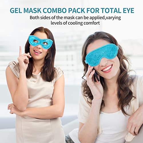 2PCS Gel Eye Mask, Reusable Hot Cold Therapy Eye Mask for Puffiness /Dark Circles/Eye Bags /Dry Eyes/Headaches/Migraines/Stress Relief, Cooling and Compress Eye Mask (Blue) - Morena Vogue