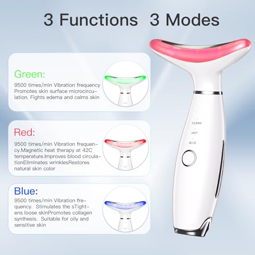 3-in-1 Beauty Massager for Face and Neck, Based on Triple Action LED, Thermal, and Vibration Technologies for Skin Care,Improve,Firm,Tightening and Smooth - Morena Vogue