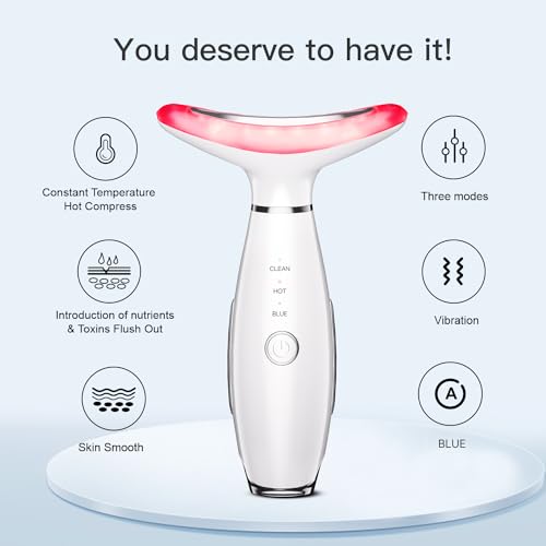 3-in-1 Beauty Massager for Face and Neck, Based on Triple Action LED, Thermal, and Vibration Technologies for Skin Care,Improve,Firm,Tightening and Smooth - Morena Vogue