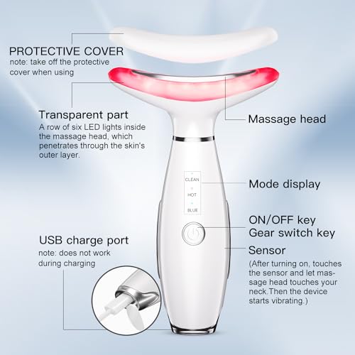 3-in-1 Beauty Massager for Face and Neck, Based on Triple Action LED, Thermal, and Vibration Technologies for Skin Care,Improve,Firm,Tightening and Smooth - Morena Vogue