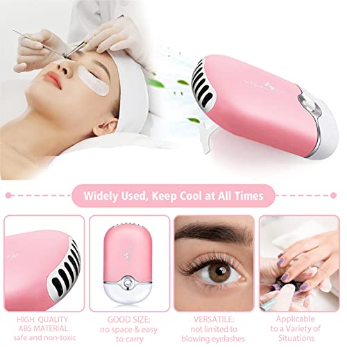 3.38 OZ Eyelash Extension Cleanser Lash Mousse Lash Shampoo for Lash Extensions, USB Mini Fan Rechargeable Electric Handheld Air Conditioning Lash Shampoo Kit Lash Brushes Cleanser Brush Wash Bottle - Morena Vogue