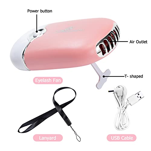 3.38OZ Eyelash Extension Cleanser Lash Mousse Lash Shampoo for Extensions, USB Mini Portable Fan Rechargeable Electric Handheld Air Conditioning Lash Shampoo Brush Plastic Wash Bottle (lash fan-pink) - Morena Vogue