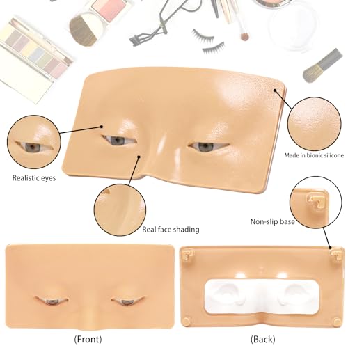 3D Eye Makeup Face Practice Board, Perfect Aid to Makeup Practicing Face Board, Reusable Silicone Face to Practice Makeup Mannequin for Beginners to Practice Eyesmakeup Kit (White) - Morena Vogue