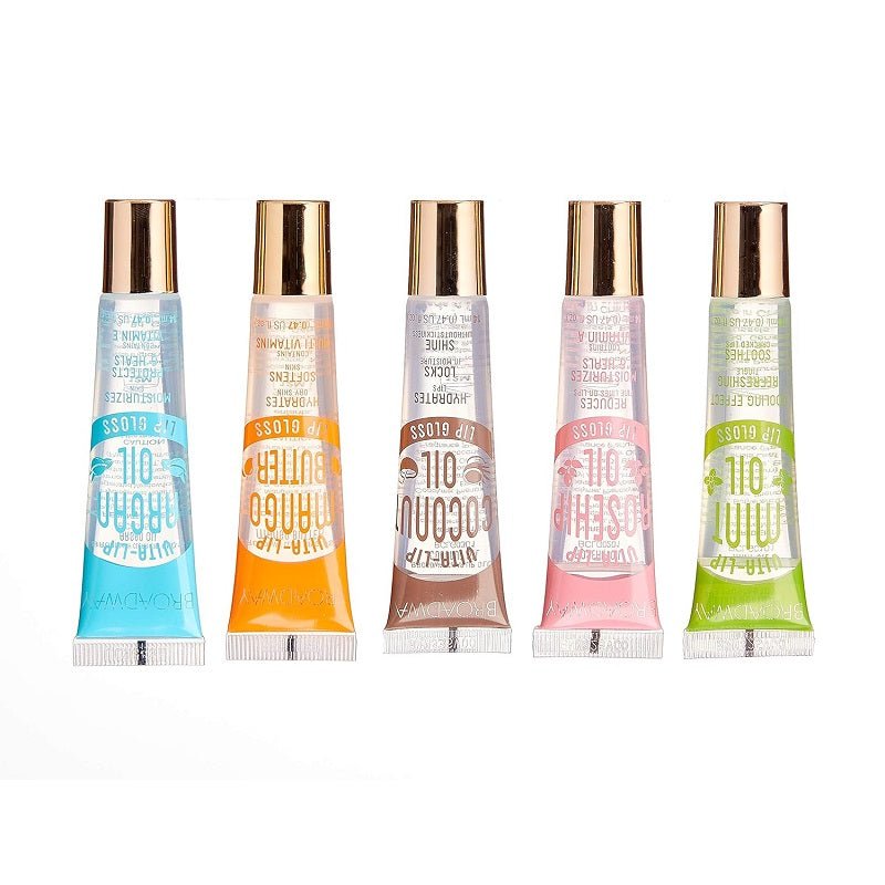 [ 5 PACK ] Broadway Vita-Lip Gloss. Mint Oil & Coconut Oil & Rosehip Oil & Mango Butter & Argan Oil - Morena Vogue