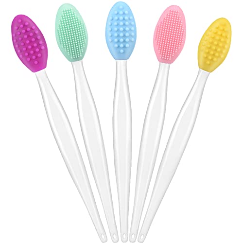 5 Pcs Lip Brush Tool Lip Scrub Brush Double-Sided Silicone Lip Exfoliator Brush Lip Scrubber Tool for Dark Lips - Morena Vogue