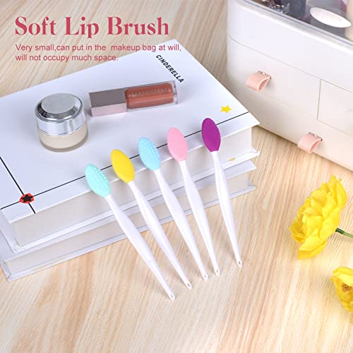 5 Pcs Lip Brush Tool Lip Scrub Brush Double-Sided Silicone Lip Exfoliator Brush Lip Scrubber Tool for Dark Lips - Morena Vogue