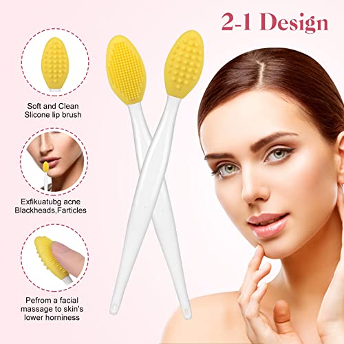 5 Pcs Lip Brush Tool Lip Scrub Brush Double-Sided Silicone Lip Exfoliator Brush Lip Scrubber Tool for Dark Lips - Morena Vogue