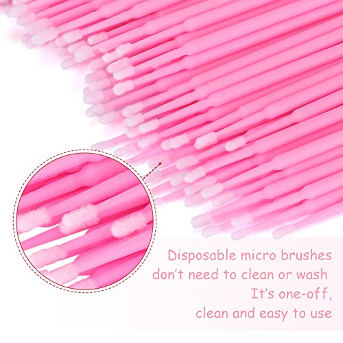 500PCS Disposable Micro Applicators Brush for Makeup and Personal Care Cosmetic Micro Brush, Microswabs for Eyelash Extensions, Nails, Eyeliner(Head Diameter: 2.0mm)- 5 X 100 PCS - Morena Vogue