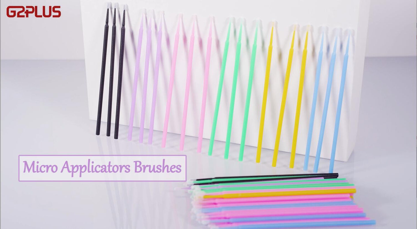 500PCS Disposable Micro Applicators Brush for Makeup and Personal Care Cosmetic Micro Brush, Microswabs for Eyelash Extensions, Nails, Eyeliner(Head Diameter: 2.0mm)- 5 X 100 PCS - Morena Vogue