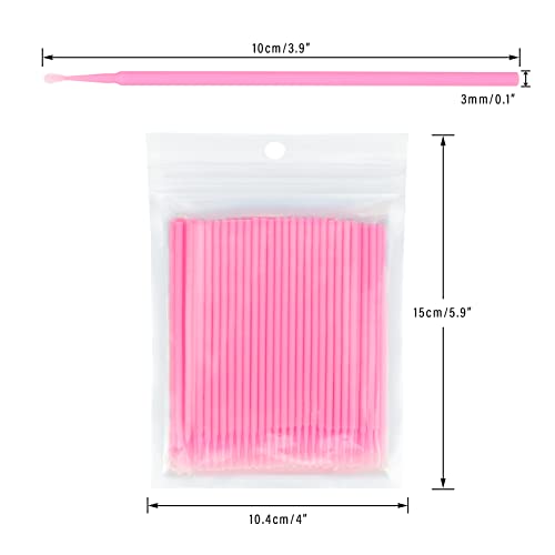 500PCS Disposable Micro Applicators Brush for Makeup and Personal Care Cosmetic Micro Brush, Microswabs for Eyelash Extensions, Nails, Eyeliner(Head Diameter: 2.0mm)- 5 X 100 PCS - Morena Vogue