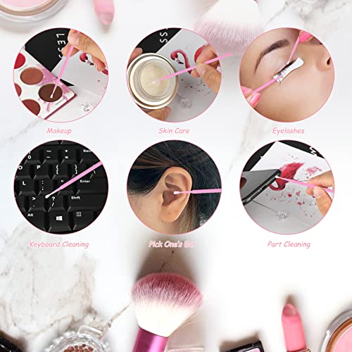 500PCS Disposable Micro Applicators Brush for Makeup and Personal Care Cosmetic Micro Brush, Microswabs for Eyelash Extensions, Nails, Eyeliner(Head Diameter: 2.0mm)- 5 X 100 PCS - Morena Vogue