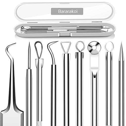 5PCS Blackhead Remover Comedone Extractor, Curved Blackhead Tweezers Kit, Professional Stainless Pimple Acne Blemish Removal Tools Kit - Morena Vogue