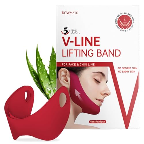 5pcs Double Chin Eliminator V Line Shaping Face Masks,Toning Hydrogel Collagen Mask with Hyaluronic Acid & Aloe Vera,Neck Lift Tape Face Patch For Firming Tightening Skin Chin Up Slimming Strap - Morena Vogue