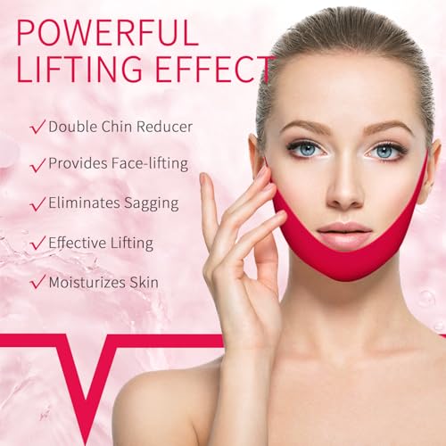 5pcs Double Chin Eliminator V Line Shaping Face Masks,Toning Hydrogel Collagen Mask with Hyaluronic Acid & Aloe Vera,Neck Lift Tape Face Patch For Firming Tightening Skin Chin Up Slimming Strap - Morena Vogue