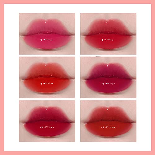 6 Colors Lip Tint Stain Set, Korean Velvet Watery Lip Stain Moisturizing Mini Liquid Lipstick, Multi-use Lip and Cheek Tint, Long lasting Non-Stick Cup Waterproof, Lip Color Makeup - Morena Vogue