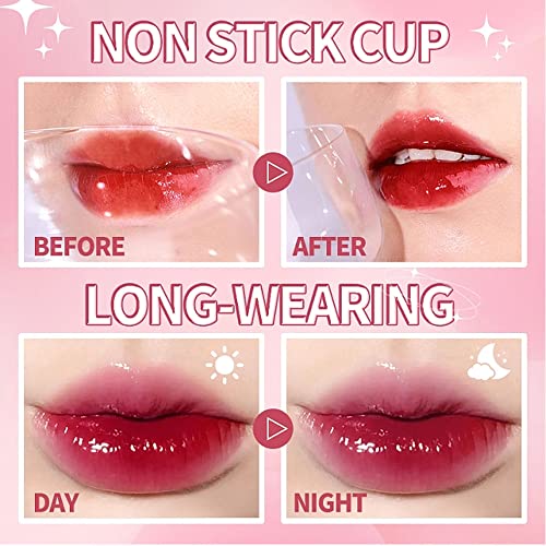 6 Colors Lip Tint Stain Set, Korean Velvet Watery Lip Stain Moisturizing Mini Liquid Lipstick, Multi-use Lip and Cheek Tint, Long lasting Non-Stick Cup Waterproof, Lip Color Makeup - Morena Vogue