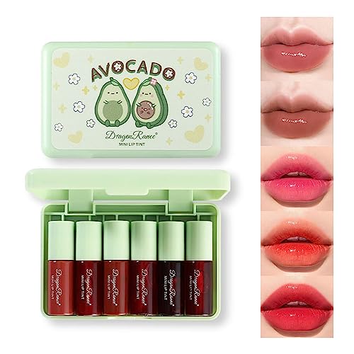 6 Colors Lip Tint Stain Set,Korean Velvet Water Lip Tint,Natural Lip and Cheek Tint, Long lasting Non-Stick Cup Waterproof Lip Tint Makeup - Morena Vogue