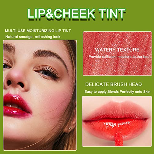 6 Colors Lip Tint Stain Set,Korean Velvet Water Lip Tint,Natural Lip and Cheek Tint, Long lasting Non-Stick Cup Waterproof Lip Tint Makeup - Morena Vogue