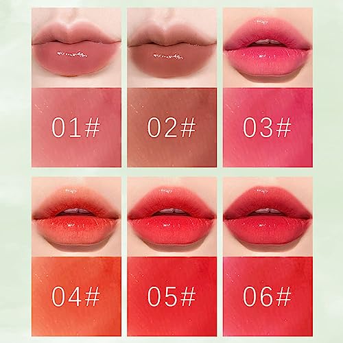 6 Colors Lip Tint Stain Set,Korean Velvet Water Lip Tint,Natural Lip and Cheek Tint, Long lasting Non-Stick Cup Waterproof Lip Tint Makeup - Morena Vogue