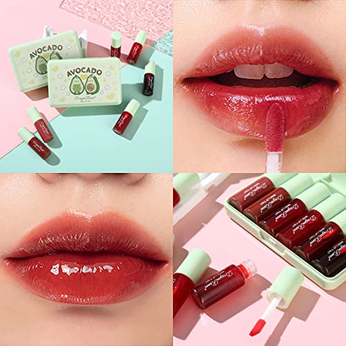 6 Colors Lip Tint Stain Set,Korean Velvet Water Lip Tint,Natural Lip and Cheek Tint, Long lasting Non-Stick Cup Waterproof Lip Tint Makeup - Morena Vogue