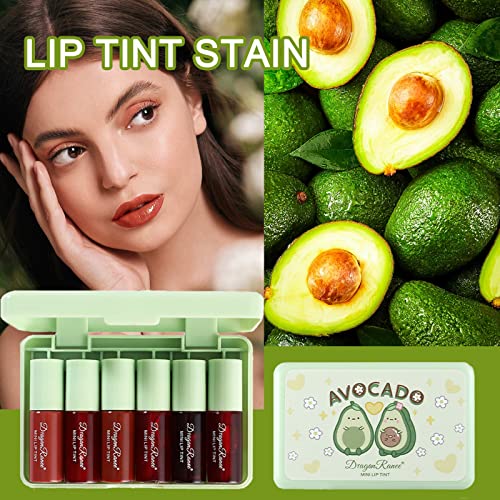 6 Colors Lip Tint Stain Set,Korean Velvet Water Lip Tint,Natural Lip and Cheek Tint, Long lasting Non-Stick Cup Waterproof Lip Tint Makeup - Morena Vogue