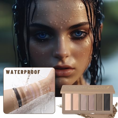 6 Colors Mini Naked Eyeshadow Makeup Palette Neutral Nude Smoky Eye Shadow Taupe & Brown Matte Make Up Pallet with Mirror Highly Pigmented Long Lasting Waterproof Travel Size Gift Kit 01 - Morena Vogue