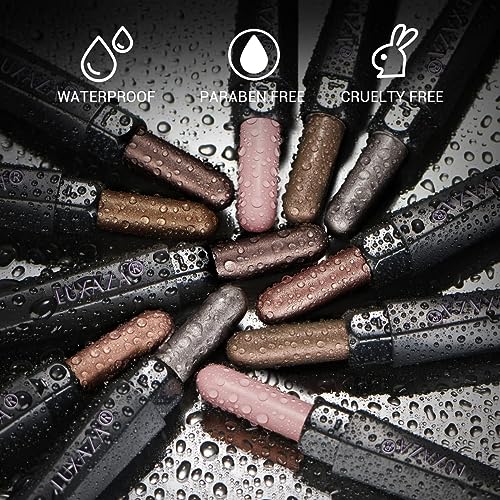 6 PCS Neutral and Brown Metallic Eyeshadow Stick Pencil Crayon,Champagne Shimmer Cream Eye Brightener Stick Highlighter Makeup,Pro Waterproof & Long Lasting - Morena Vogue