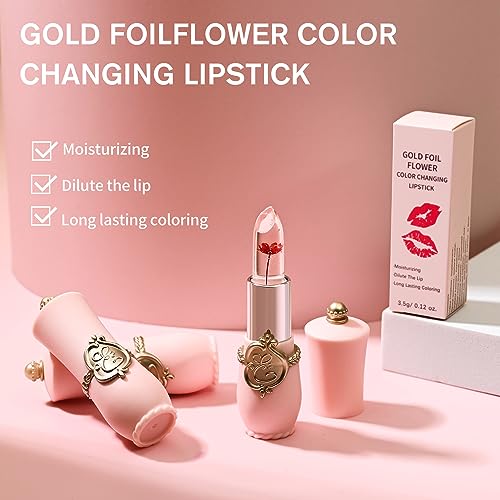 6 Pcs/Set Flower Jelly Lipstick Set Temperature Change Moisturizer Long Lasting Nutritious Balm Magic Color Change Lip Gloss - Morena Vogue