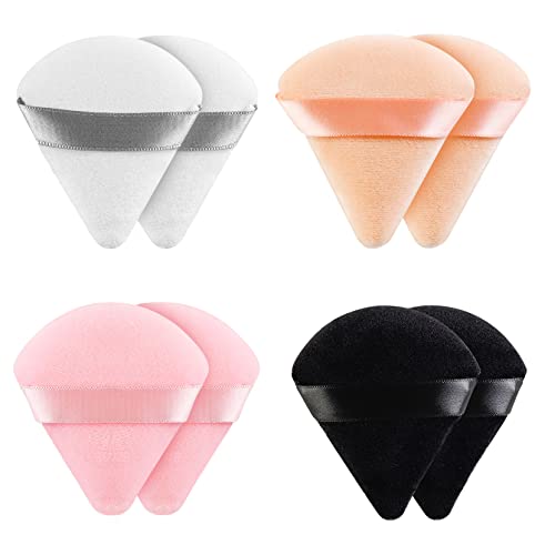 8 Pieces Triangle Powder Puff Face Soft Triangle Makeup Puff Velour Cosmetic Foundation Blender Sponge Beauty Makeup Tools - Morena Vogue