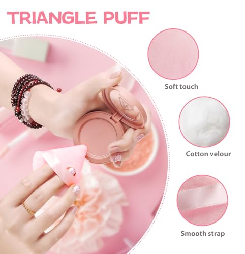 8 Pieces Triangle Powder Puff Face Soft Triangle Makeup Puff Velour Cosmetic Foundation Blender Sponge Beauty Makeup Tools - Morena Vogue