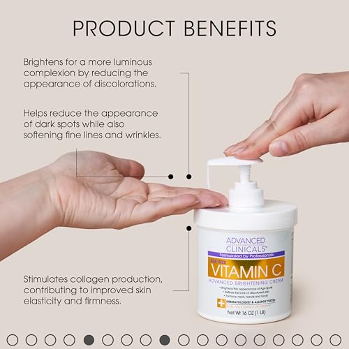 Advanced Clinicals Vitamin C Body Lotion + Potent Vitamin C Serum 2pc Bundle | Face Serum & Body Cream Brightening Skin Care Set & Kits For Wrinkles, Dark Spots, Dry Skin, & Uneven Skin Tone, 2-Pack - Morena Vogue