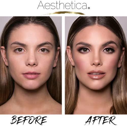 Aesthetica Cosmetics Contour and Highlighting Powder Foundation Palette/Contouring Makeup Kit; Easy-to-Follow, Step-by-Step Instructions Included - Morena Vogue