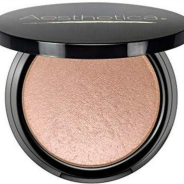 Aesthetica Starlite Highlighter - Metallic Shimmer Highlighting Makeup Powder - Cosmos (Sparkling Rose Gold) - Morena Vogue