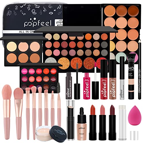 All-in-one Makeup Full Gift Set for Women, Include Makeup Brush, Eyeshadow Palette, Lip Gloss Set, Lipstick, Blush, Foundation, Concealer, Mascara, Eyebrow Pencil - Morena Vogue